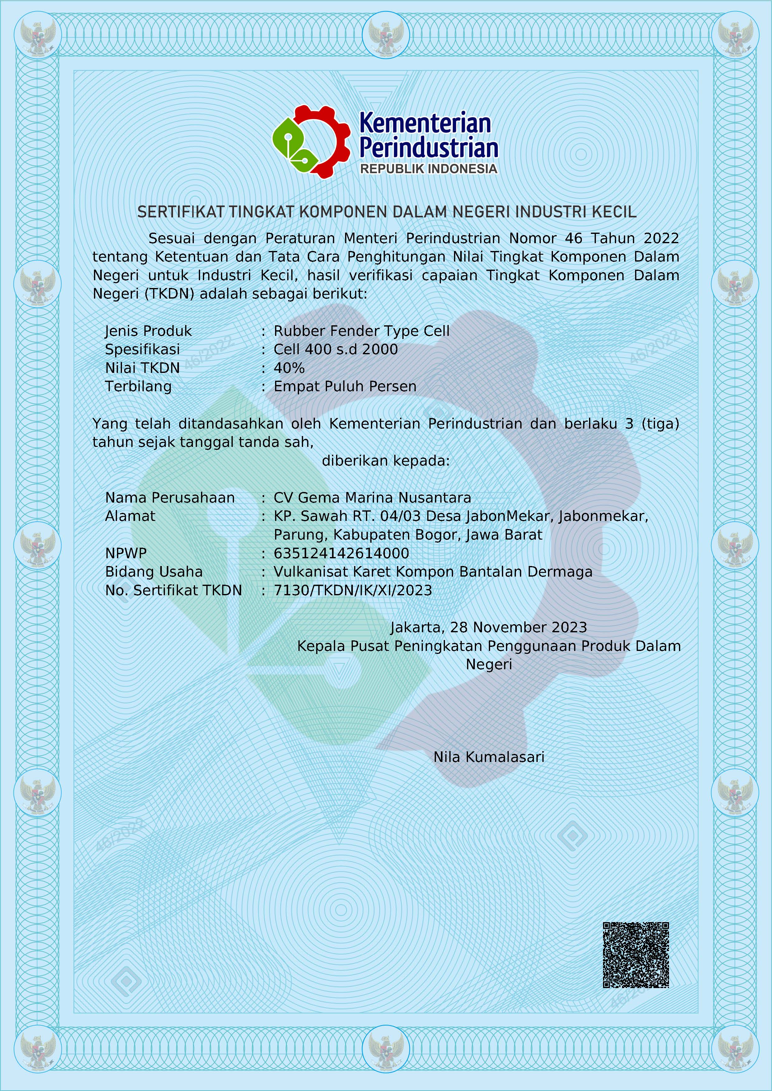 TKDN kami Mencapai 40% - Type Cell