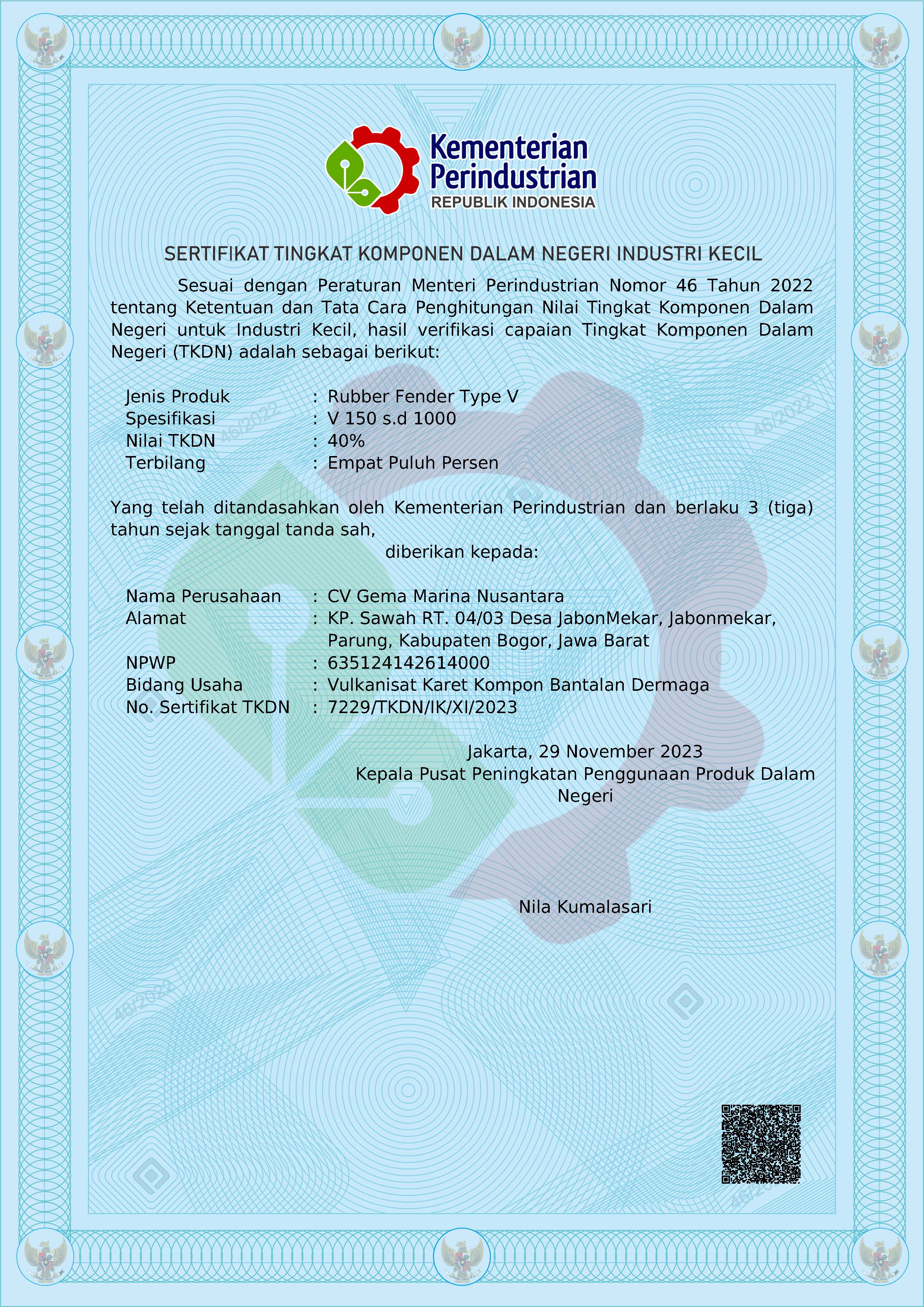 TKDN kami Mencapai 40% - Type V